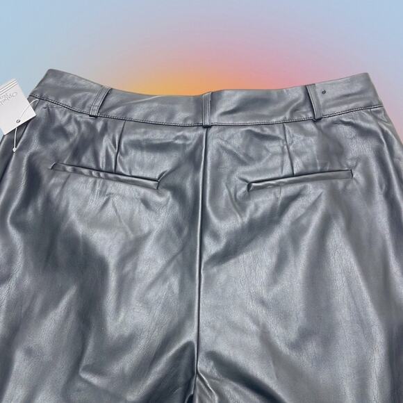 OPHELIA ROE Women’s 16 Black Faux Leather HIGH RISE Ankle Pant - Picture 3 of 3